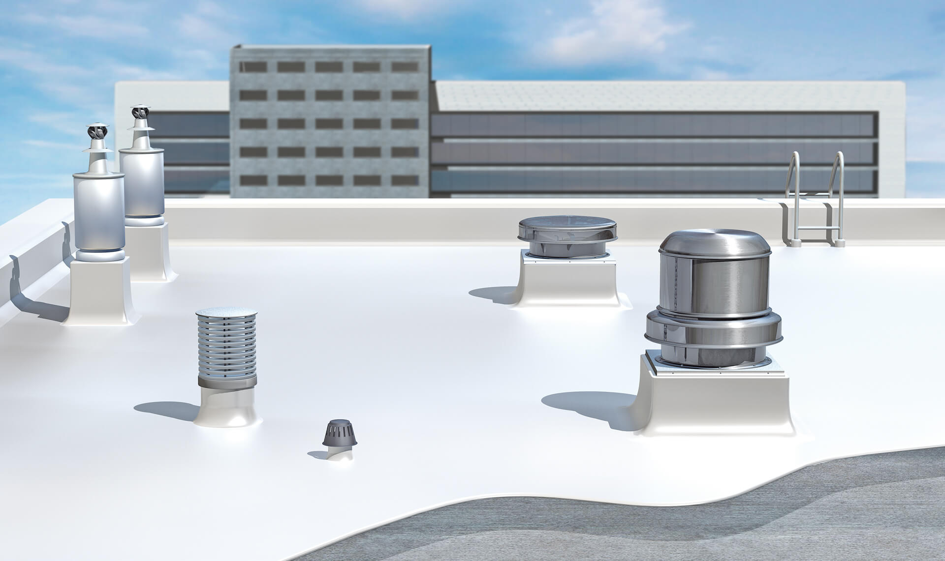 Weiße Dachabdichtung