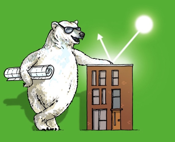 Wärmereflektierende Weise Dachbeschichtung